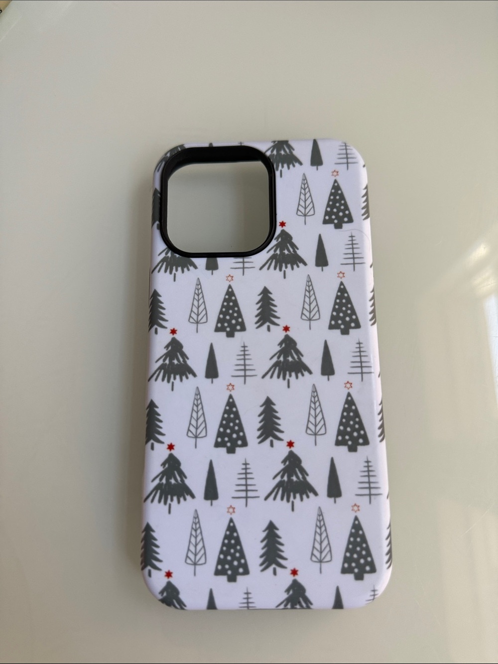White Holiday Tree Pattern Phone Case - Unbranded